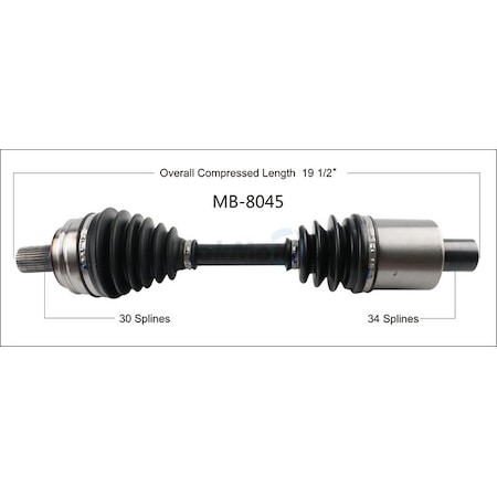 Surtrack Axle Cv Axle Shaft, Mb-8045 MB-8045